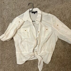 Jones New York White Signature Blouse